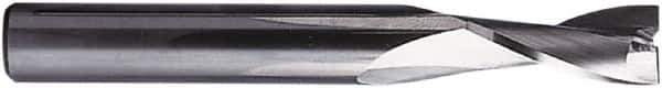 Seco - 8mm, 10mm LOC, 7.8mm Shank Diam, 70mm OAL, 2 Flute, Solid Carbide Square End Mill - Single End, Uncoated, Helical Flute, 25° Helix, Centercutting, Right Hand Cut, Right Hand Flute - USA Tool & Supply