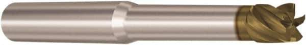 Seco - 4mm, 4 Flute, Single End, Solid Carbide, 1mm Corner Radius End Mill - 80mm OAL, 28° Helix, Right Hand Flute, 4mm LOC, Right Hand Cut, 40mm Extended Reach - USA Tool & Supply