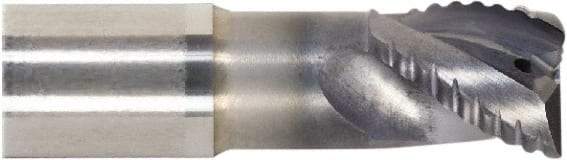 Seco - 12mm Diam, Medium Pitch, 14mm LOC, 2 Flute Solid Carbide 2mm Corner Radius Roughing End Mill - MEGA-T Finish, 75mm OAL, 12mm Shank Diam, Single End, Centercutting, 37.5° Helix - USA Tool & Supply