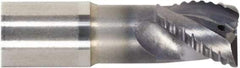 Seco - 12mm Diam, Medium Pitch, 14mm LOC, 2 Flute Solid Carbide 2mm Corner Radius Roughing End Mill - MEGA-T Finish, 75mm OAL, 12mm Shank Diam, Single End, Centercutting, 37.5° Helix - USA Tool & Supply