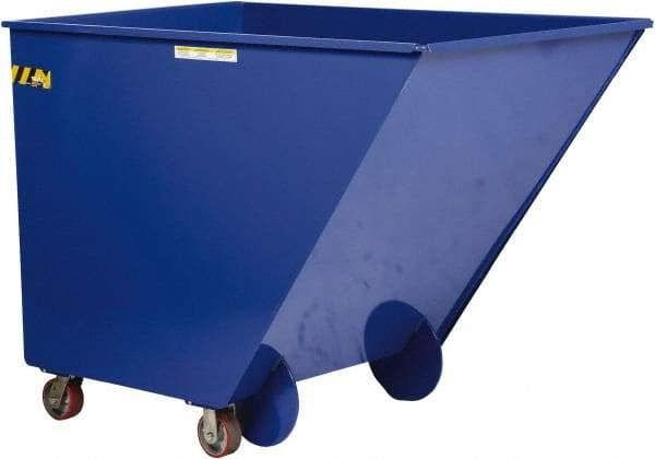 Vestil - 200 Lb Load Capacity, 1.0 Cu Yd, Steel Dump Hopper - 38-1/4" Wide x 58-3/16" Long x 36-3/16" High, Blue - USA Tool & Supply
