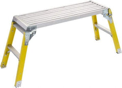 Louisville - 21" Foldup - Step Platform, 300 Lb Capacity, 21" Platform Height, 49-5/8" Base Width x 16-3/8" Base Depth, Aluminum - USA Tool & Supply