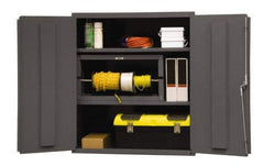 Durham - 2 Shelf Locking Storage Cabinet - Steel, 48" Wide x 24" Deep x 80" High, Gray - USA Tool & Supply