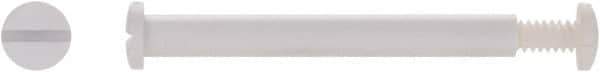 Made in USA - #10-24 Thread Screw & Barrel, Pan Head, Slotted Drive, Nylon Sex Bolt & Binding Post - Uncoated, 1/4" Screw Length, 1/4" Long Barrel, Grade 6/6 - USA Tool & Supply