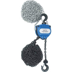 Value Collection - 2,000 Lb Lifting Capacity, 20' Lift Height, Hand Hoist - Made from Chain, 36' Overhaul to Lift 1', 79 Lb Avg Pull to Lift Rated Load, 1 Chain - USA Tool & Supply