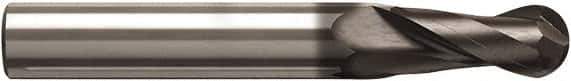 Seco - 4mm Diam, 8mm LOC, 2 Flute Solid Carbide Ball End Mill - NXT Finish, Single End, 57mm OAL, 6mm Shank Diam, Spiral Flute - USA Tool & Supply