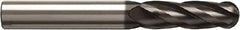 Seco - 8mm Diam, 40mm LOC, 4 Flute Solid Carbide Ball End Mill - NXT Finish, Single End, 80mm OAL, 8mm Shank Diam, Spiral Flute - USA Tool & Supply