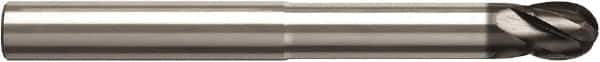 Seco - 8mm Diam, 8mm LOC, 4 Flute Solid Carbide Ball End Mill - NXT Finish, Single End, 80mm OAL, 8mm Shank Diam, Spiral Flute - USA Tool & Supply