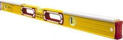 Stabila - 36" Long 3 Vial Spirit Level - Aluminum, Yellow, 2 Plumb & 1 Level Vials - USA Tool & Supply