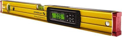 Stabila - Magnetic 24" Long 3 Vial Box Beam Level - Aluminum, Yellow, 1 Plumb & 1 Level Vial - USA Tool & Supply