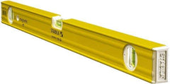 Stabila - 24" Long 3 Vial Box Beam Level - Aluminum, Yellow, 2 Plumb & 1 Level Vials - USA Tool & Supply