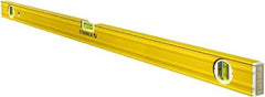 Stabila - 48" Long 3 Vial Box Beam Level - Aluminum, Yellow, 2 Plumb & 1 Level Vials - USA Tool & Supply