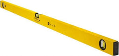 Stabila - 48" Long 3 Vial Box Beam Level - Aluminum, Yellow, 2 Plumb & 1 Level Vials - USA Tool & Supply