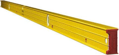 Stabila - Magnetic 96" Long 3 Vial Box Beam Level - Aluminum, Yellow, 2 Plumb & 1 Level Vials - USA Tool & Supply