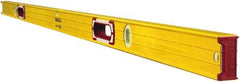 Stabila - 78" Long 3 Vial Box Beam Level - Aluminum, Yellow, 2 Plumb & 1 Level Vials - USA Tool & Supply