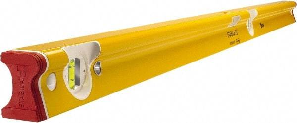 Stabila - 48" Long 3 Vial R-Beam Level - Aluminum, Yellow, 2 Plumb & 1 Level Vials - USA Tool & Supply