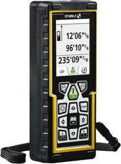 Stabila - 660' Range, Laser Distance Finder - 2 AA Batteries Required, Accurate to 1/16" - USA Tool & Supply