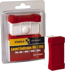 Stabila - Level Replacement End Cap Mount - White, Use with 196, 196M, 196E & 196K Series Levels - USA Tool & Supply