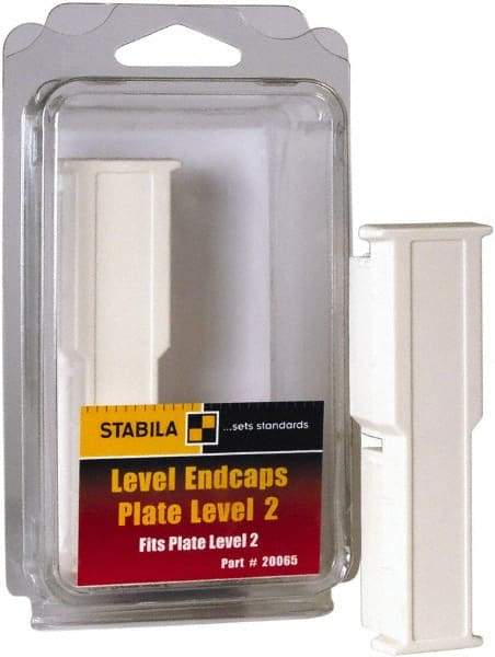 Stabila - Level Replacement End Cap Mount - White, Use with 106T & 106TM Series Levels - USA Tool & Supply