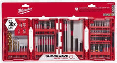 Milwaukee Tool - 56 Piece, Drill & Drive Set - 1/16 to 1/4" Hex, Multi-Purpose Tool Kit Kit, 1/4" Drive, Phillips, Torx, Magnetic Bit Holder, 1/4" Drive Bits Point - USA Tool & Supply