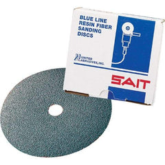 Sait - 4-1/2" Diam 7/8" Hole 80 Grit Fiber Disc - Zirconia Alumina, 11,000 Max RPM - USA Tool & Supply