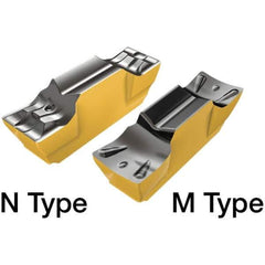 Iscar - 3002GEMI Grade IC807, 3mm Cutting Width Carbide Grooving Insert - 1mm Max Depth of Cut, 0.2mm Corner Radius, TiAlN/TiN Finish - USA Tool & Supply