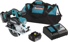 Makita - 18 Volt, 5-7/8" Blade, Cordless Circular Saw - 3,900 RPM, 2 Lithium-Ion Batteries Included - USA Tool & Supply