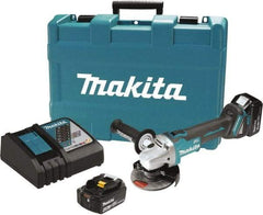 Makita - 4-1/2" Wheel Diam, 8,500 RPM, Cordless Cutoff & Cutoff-Grinder Tool - Straight Handle, Battery Included - USA Tool & Supply