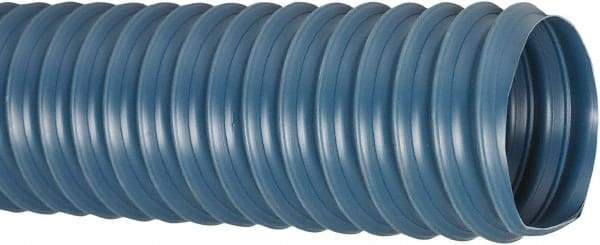 Flexaust - 10" ID, 1 Hg Vac Rating, 2.7 psi, PVC Vacuum & Duct Hose - 50' Long, Blue, 7.21" Bend Radius, 20 to 160°F - USA Tool & Supply