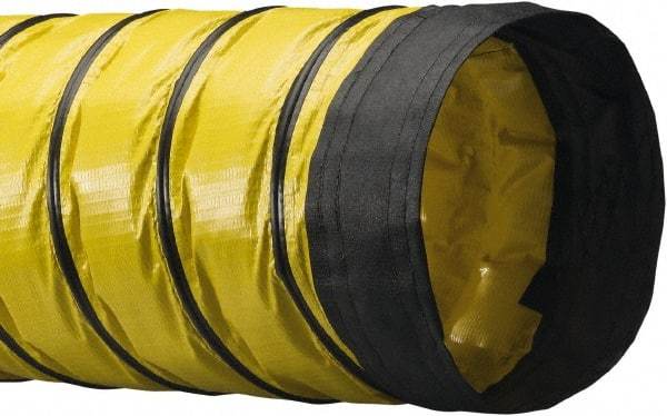 Flexaust - 14" ID, 1.5 psi, Polyester Vacuum & Duct Hose - 25' Long, YellowithBlack, 8-1/2" Bend Radius, -20 to 180°F - USA Tool & Supply