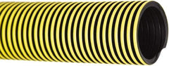 Flexaust - 1-1/2" ID, 29 Hg Vac Rating, 18 psi, Polyethylene Vacuum & Duct Hose - 25' Long, YellowithBlack, 3-1/4" Bend Radius, -40 to 140°F - USA Tool & Supply