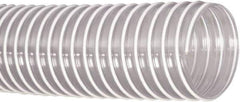 Flexaust - 2-1/2" ID, 29 Hg Vac Rating, 30 psi, PVC Vacuum & Duct Hose - 50' Long, Clear, 2.84" Bend Radius, 20 to 160°F - USA Tool & Supply