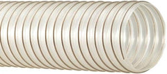 Flexaust - 100mm ID, 20 Hg Vac Rating, 25 psi, Polyurethane Vacuum & Duct Hose - 25' Long, Clear, 4" Bend Radius, -65 to 225°F - USA Tool & Supply