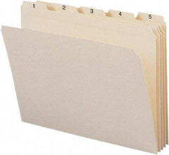 SMEAD - 8-1/2 x 11", Letter Size, Manila, Index Folder - 11 Point Stock, 1/5 Tab Cut Location - USA Tool & Supply