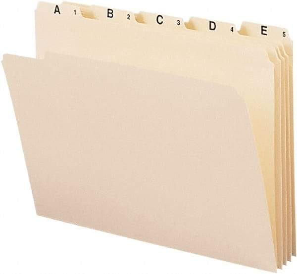 SMEAD - 8-1/2 x 11", Letter Size, Manila, Index Folder - 11 Point Stock, 1/5 Tab Cut Location - USA Tool & Supply