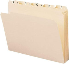 SMEAD - 8-1/2 x 11", Letter Size, Manila, Index Folder - 11 Point Stock, 1/5 Tab Cut Location - USA Tool & Supply