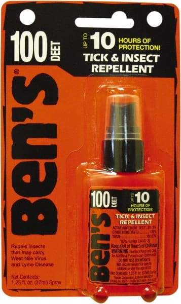 Ben's - 1.25 oz 100% DEET Pump Spray - For Ticks, Mosquitos, Disease Carrying Insects - USA Tool & Supply