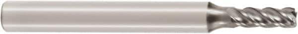 Seco - 4mm, 4 Flute, Single End, Solid Carbide, 0.5mm Corner Radius End Mill - 55mm OAL, 40° Helix, Right Hand Flute, 10mm LOC, Right Hand Cut - USA Tool & Supply