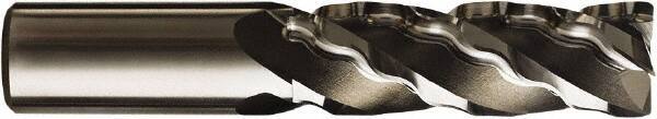 Seco - 6 Flute Cobalt Roughing & Finishing Corner Radius End Mill - Uncoated, Weldon Shank, 35° Helix, Non-Centercutting, Long Length - USA Tool & Supply
