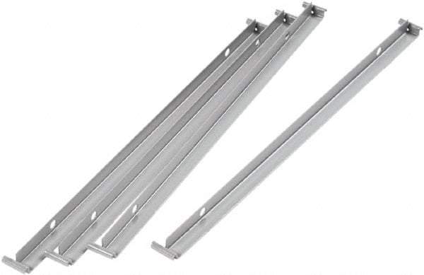 ALERA - 18" Wide x 2" High x 2" Deep, 0 Drawer Hangrail - Aluminum, Silver - USA Tool & Supply