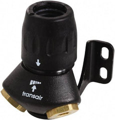 Transair - 1/2" ID, 16.5mm OD, 45° Two Port Wall Bracket - Plastic, 232 Max psi, 1/2 & 1/4 Female NPT, 3-5/16" Long - USA Tool & Supply