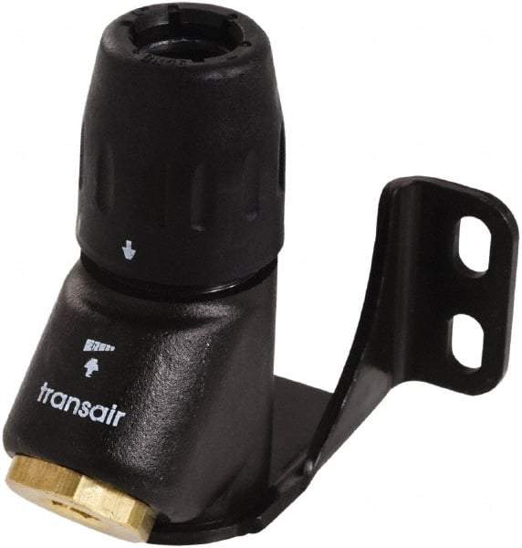 Transair - 1/2" ID, 16.5mm OD, 45° One Port Wall Bracket - Plastic, 232 Max psi, 1/2 & 1/4 Female NPT, 3-5/16" Long - USA Tool & Supply