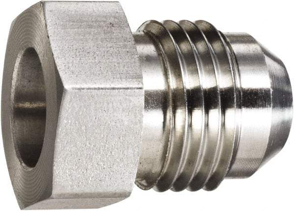 Made in USA - 3/8" Tube OD, 37° Stainless Steel Flared Tube OD Socket - 9/16-18 Weld x Male Flare Ends - USA Tool & Supply