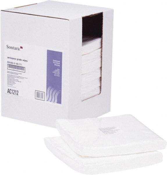 NuTrend Disposables - Flat Fold Aerospace Wipes - Bag, 12" x 12" Sheet Size, White - USA Tool & Supply