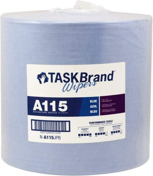 NuTrend Disposables - Dry General Purpose Wipes - Jumbo Roll, 12" x 13" Sheet Size, Blue - USA Tool & Supply