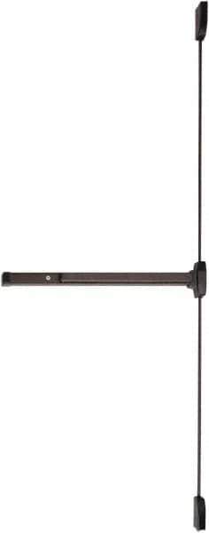 Falcon - Nonhanded, Medium Duty Vertical Rod - Dark Bronze Finish, 4" Max Door Width, Grade 1 - USA Tool & Supply