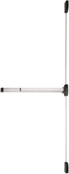 Falcon - Nonhanded, Medium Duty Vertical Rod - Satin Chrome Finish, 4" Max Door Width, Grade 1 - USA Tool & Supply