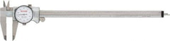 SPI - 0" to 12" Range, 0.001" Graduation, 0.1" per Revolution, Dial Caliper - White Face, 2.51" Jaw Length, Accurate to 0.0015" - USA Tool & Supply