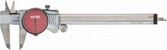 SPI - 0" to 6" Range, 0.001" Graduation, 0.1" per Revolution, Dial Caliper - Red Face, 1.57" Jaw Length, Accurate to 0.0010" - USA Tool & Supply