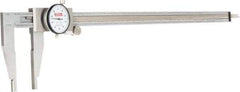 SPI - 0" to 18" Range, 0.001" Graduation, 0.1" per Revolution, Dial Caliper - White Face, 3.125" Jaw Length, Accurate to 0.0020" - USA Tool & Supply